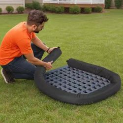 73]Sediment Filter Sock, 4Pcs Erosion Control Socks Dia. 5 in x 10 ft L Coverage, Polypropylene Filler, Flexible & Efficient Silt Fence Socks for Stor