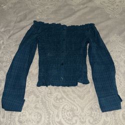 NWOT Aeropostale Women's Teal Off the Shoulder Top Size XS
