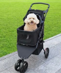 Top Paw® Three Wheel Three-in-One Dog Stroller - Pet Stroller, Booster, Carrier up to 30 lbs