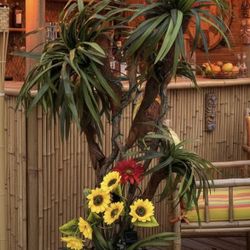 6’ Tropical Indoor Outdoor Patio Silk Palm Tree Greenery Potted Plant!  