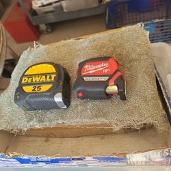 Measure Tapes DeWalt 25ft Wide, Milwaukee  16 Ft Wide Magnet, Unused Both $30 Firm Perfect Excellent Condition,  E Mesa 