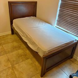 Twin bed with mattress