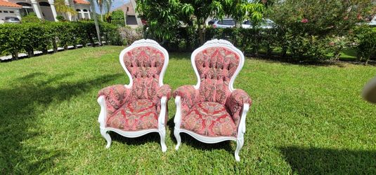 VINTAGE Victorian Style Accent Chairs Set of 2
