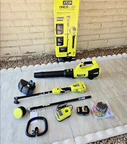 RYOBI 18V HP Brushless Whisper Series Weed Eater String Trimmer and Leaf Blower 510 CFM