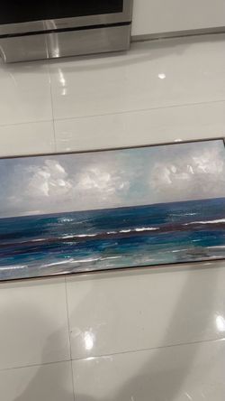 Framed Ocean Seascape Canvas Painting