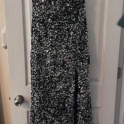 Lulus Black Velvet Sequin Dress