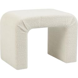 Modern Ottoman Footstool, Upholstered Small Vanity Foot Rest Stool, Velvet Vanity Stools, White Ottomans for Entryway, Living Room, Bedroom