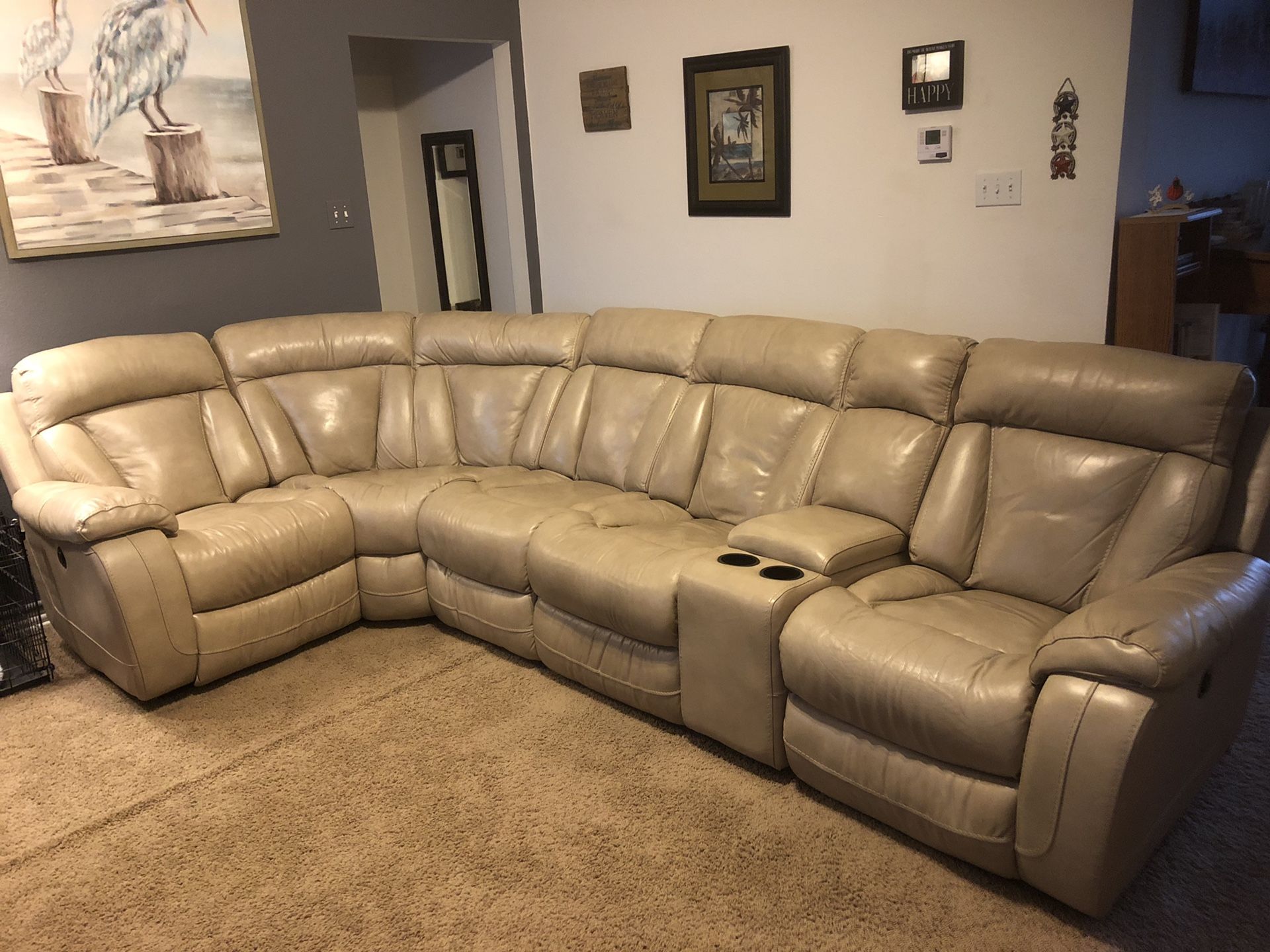 MUST SELL! Make an offer. Leather 6-piece powered sectional