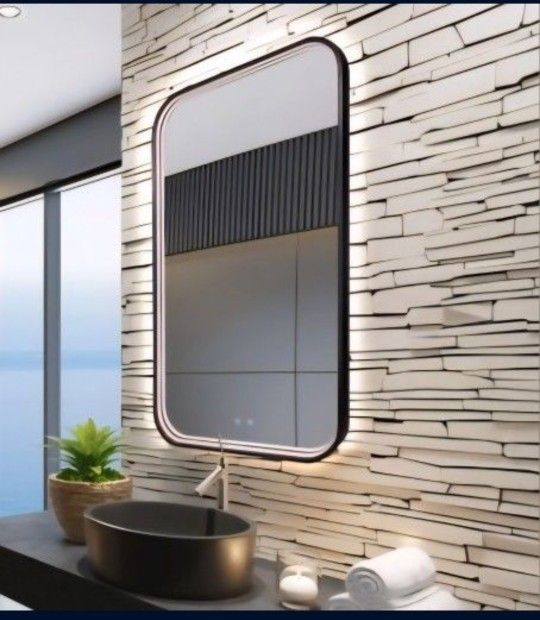 Black LED Bathroom Mirror 