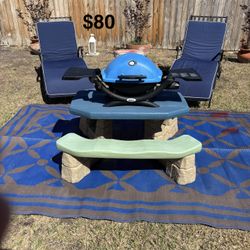Weber Q1200 Liquid Propane Grill, Blue 