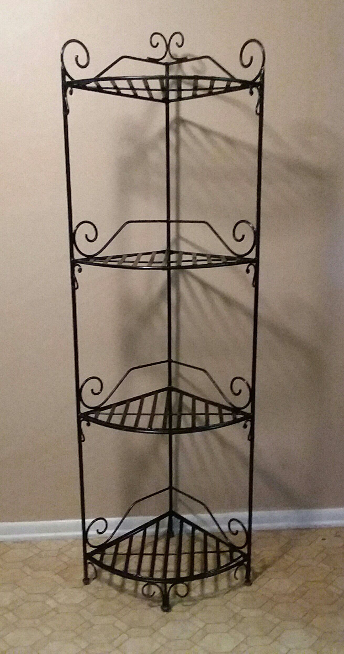 (Huge) Heavy Duty/Wrought iron Corner Rack (Excellent Used Condition)