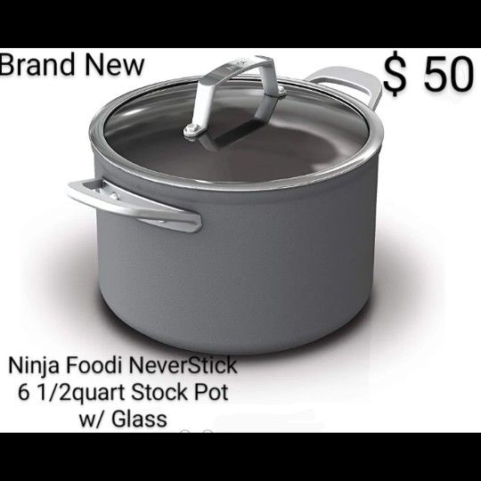 Brand New Ninja Foodi NeverStick 6 1/2 Quart Stock Pot Glass