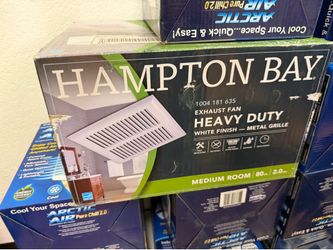 HAMPTON BAY 1004 181 635 EXHAUST FAN HEAVY DUTY WHITE FINISH — METAL GRILLE Enjoy Cos Chilled All Anywhere! • Pers Space Cooler • Adjustable Four Spee