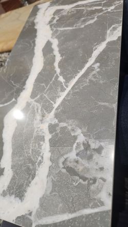 Porcelain tile floor and walls