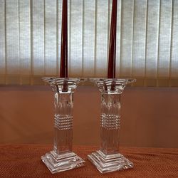 Candelabra Modern & Elegant Decorative Fine Heavy  Lead Crystal Candlestick Set of 2