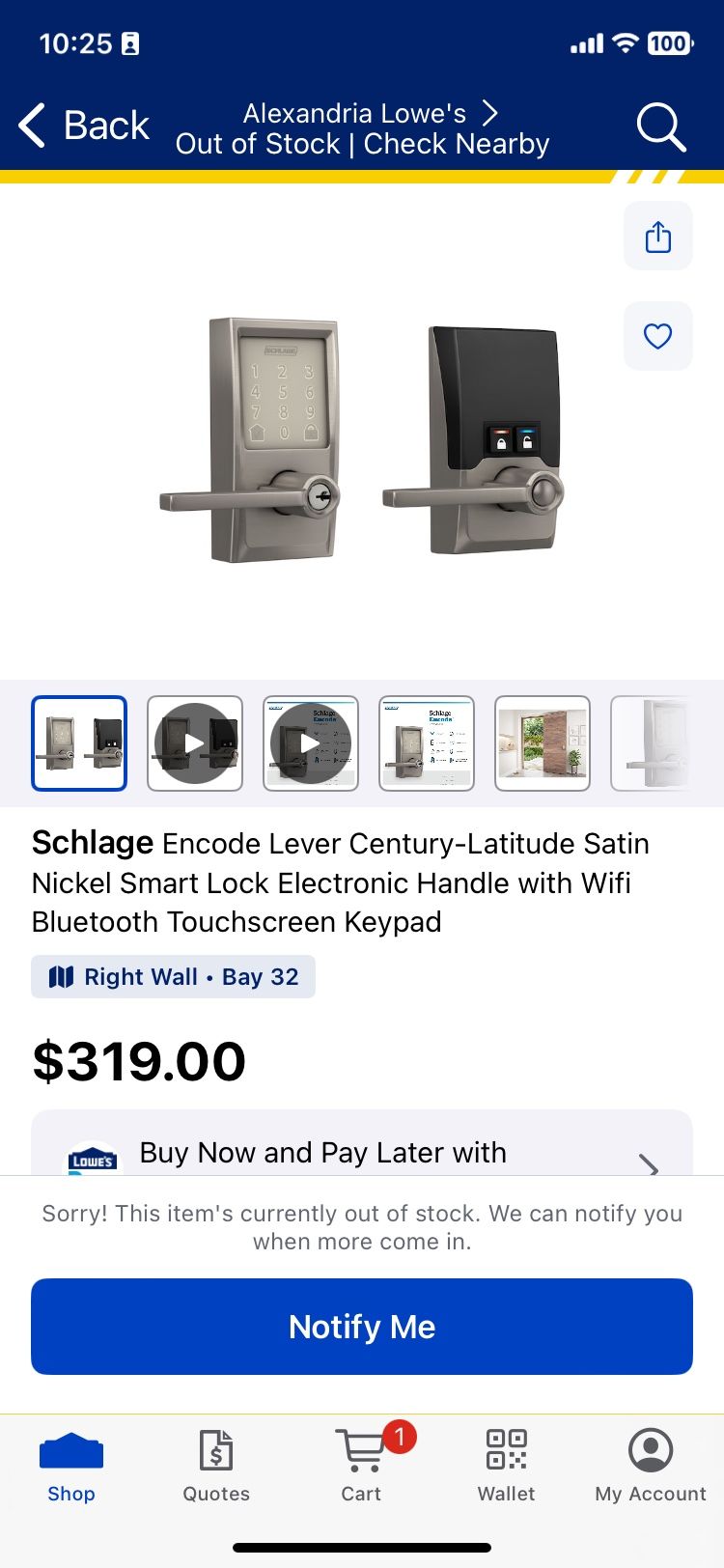 Schlage Encode Smart Wi-Fi Lever