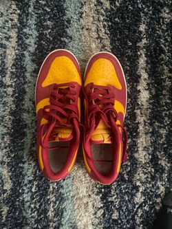 Nike Red & Yellow Dunk Low Sneakers – Barely Worn, Good Condition