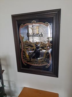 Vintage Framed Glenfiddich Cigar Bar Mirror 30 X 40