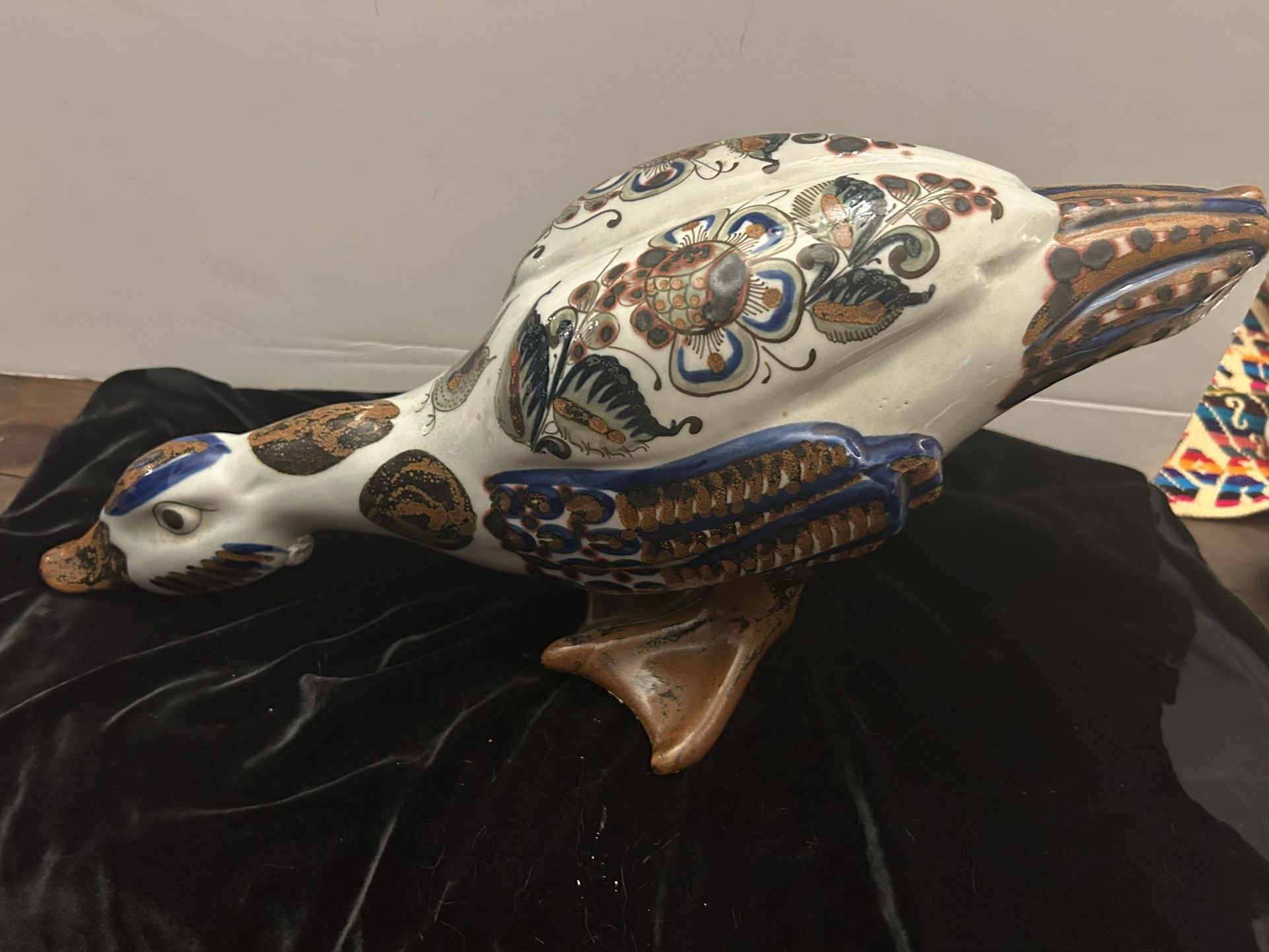 Large Folk Art Ken Edwards Pottery Duck