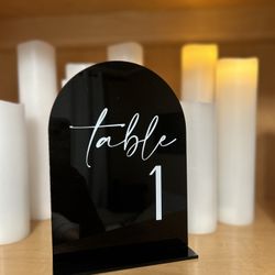 Wedding Decor Black Arch Acrylic Table Numbers 1-15