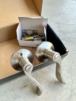 Satin Nickel Door Lever Handle Set