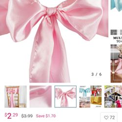 Pink Satin Sashes 