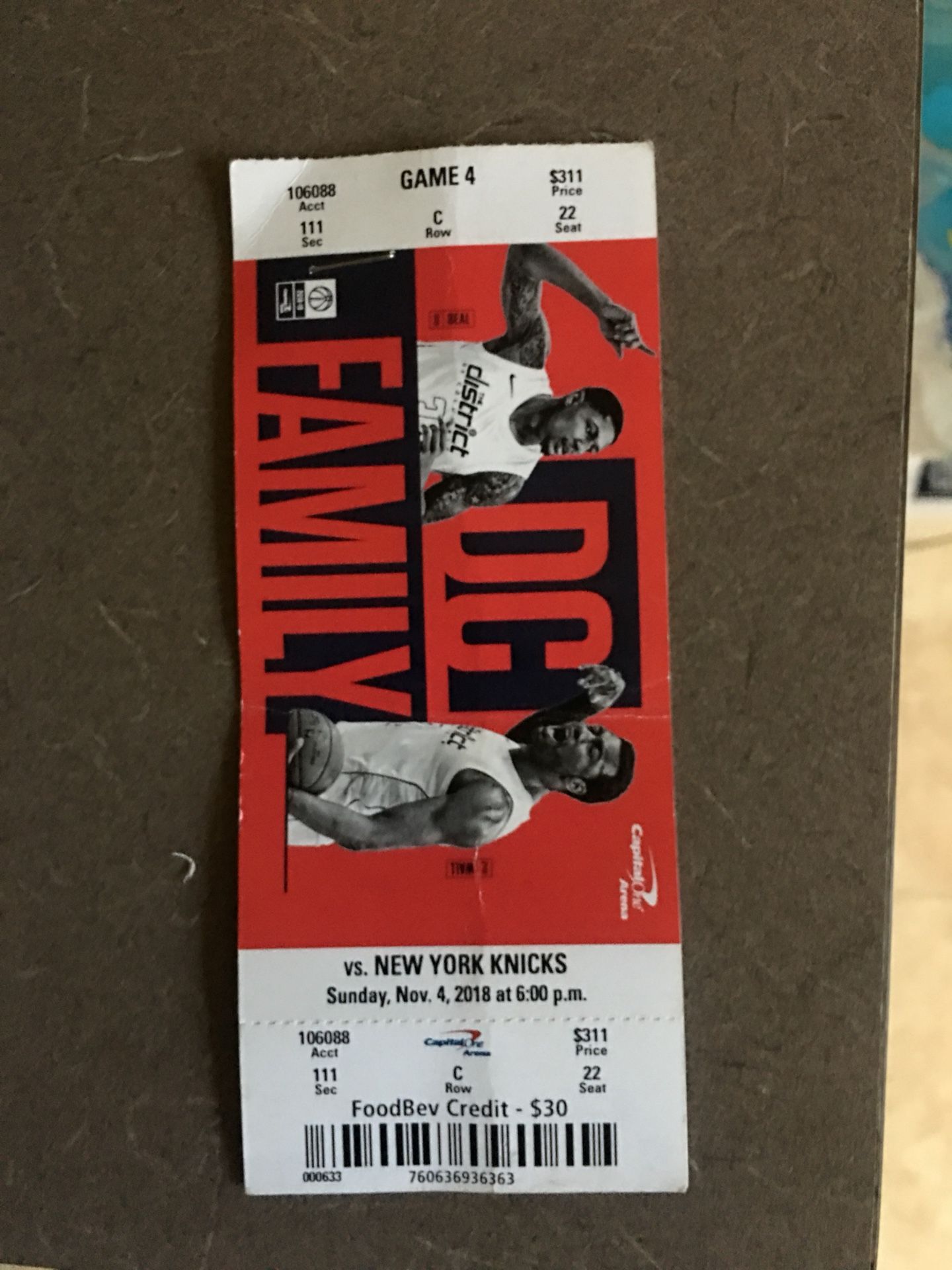 2 tickets great seats and 30$ food credit
