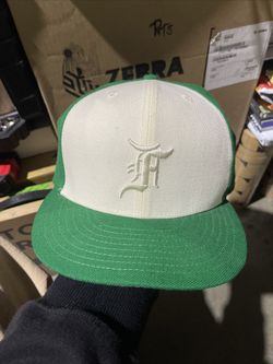 Fear Of God Essentials New Era White / “Kelly Green” Cap Fitted Size 7 3/4