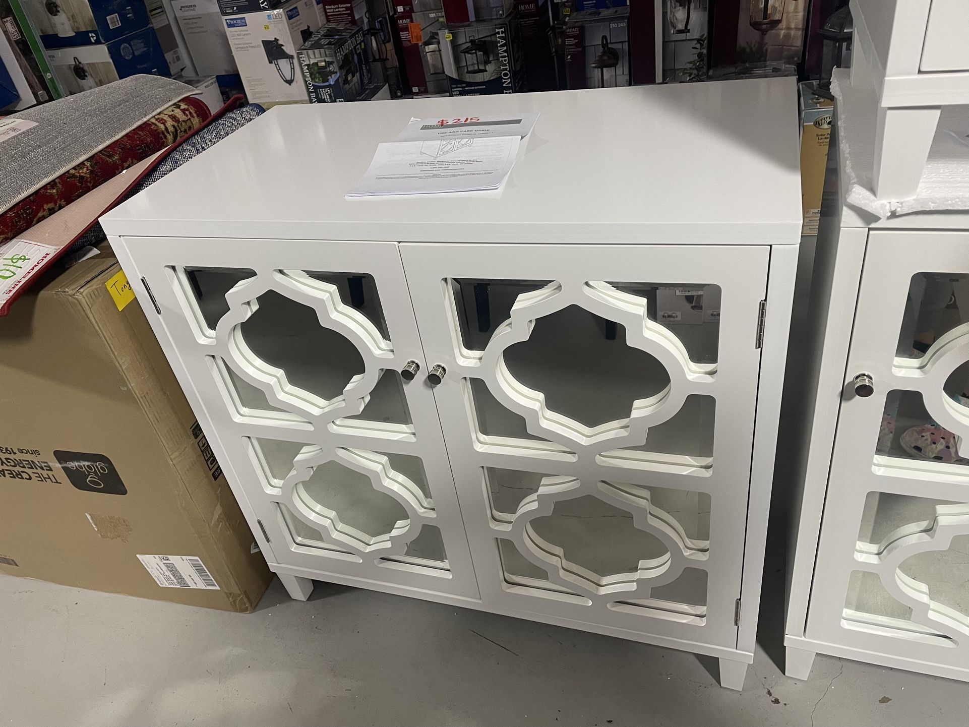 Home Decorators Collection Reflections White Mirrored Console Table 35 1/2in.Wx34in.Hx19in.D NEW