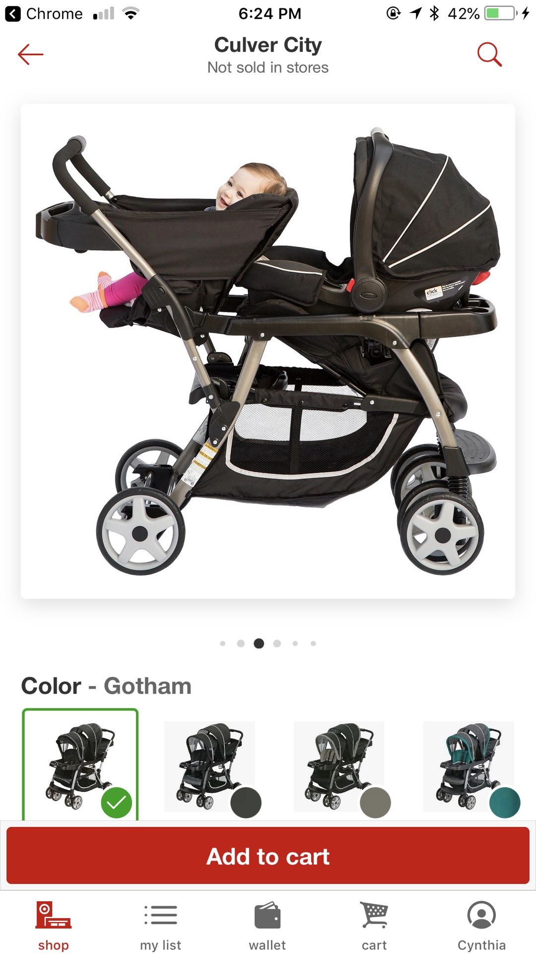 Chico double stroller