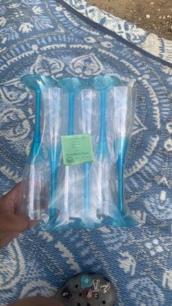 Chambury Casa Blue Plastic Champagne Flutes Set