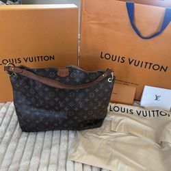 Authentic Louis Vuitton Graceful MM BEIGE 