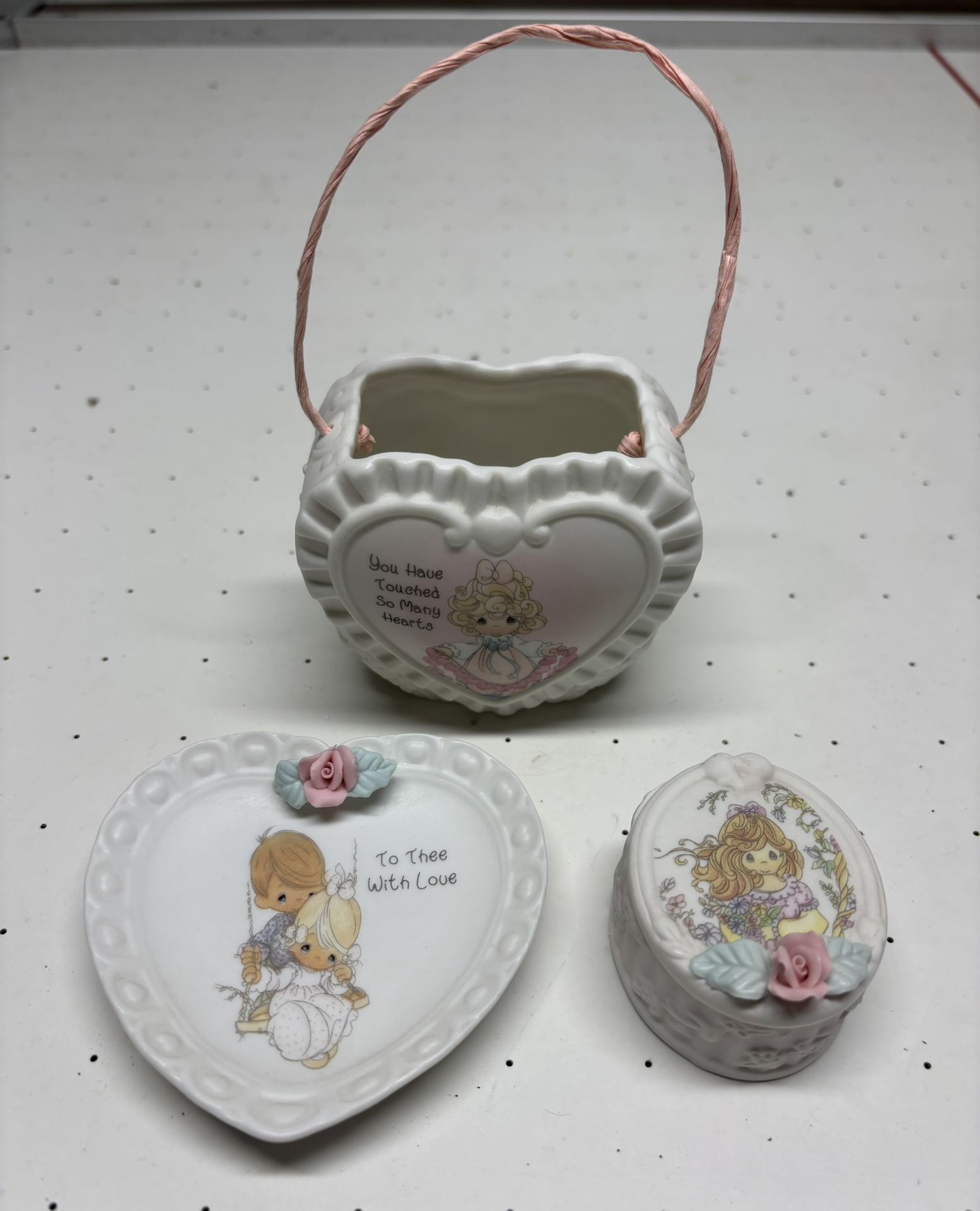 3 Vintage Precious Moments Trinket Holders