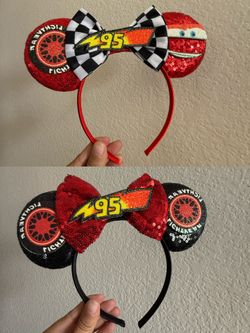 LSHDXD Halloween & Christmas Hairband, Hand-made Headband with Adjustable Mouse Ears, Glitter Sequin