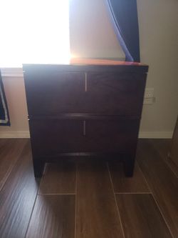PAIR OF NIGHT STANDS- SOLID RICH WOOD HEAVY