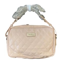 Belle Russo Taupe Quilted Faux Leather Chain Strap Purse
