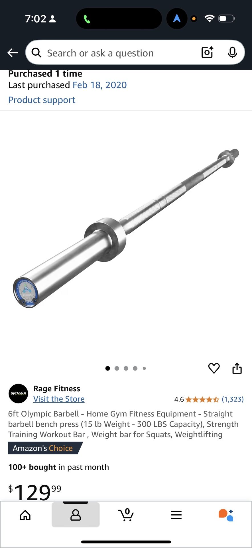 Olympic Barbell - 15 Lbs