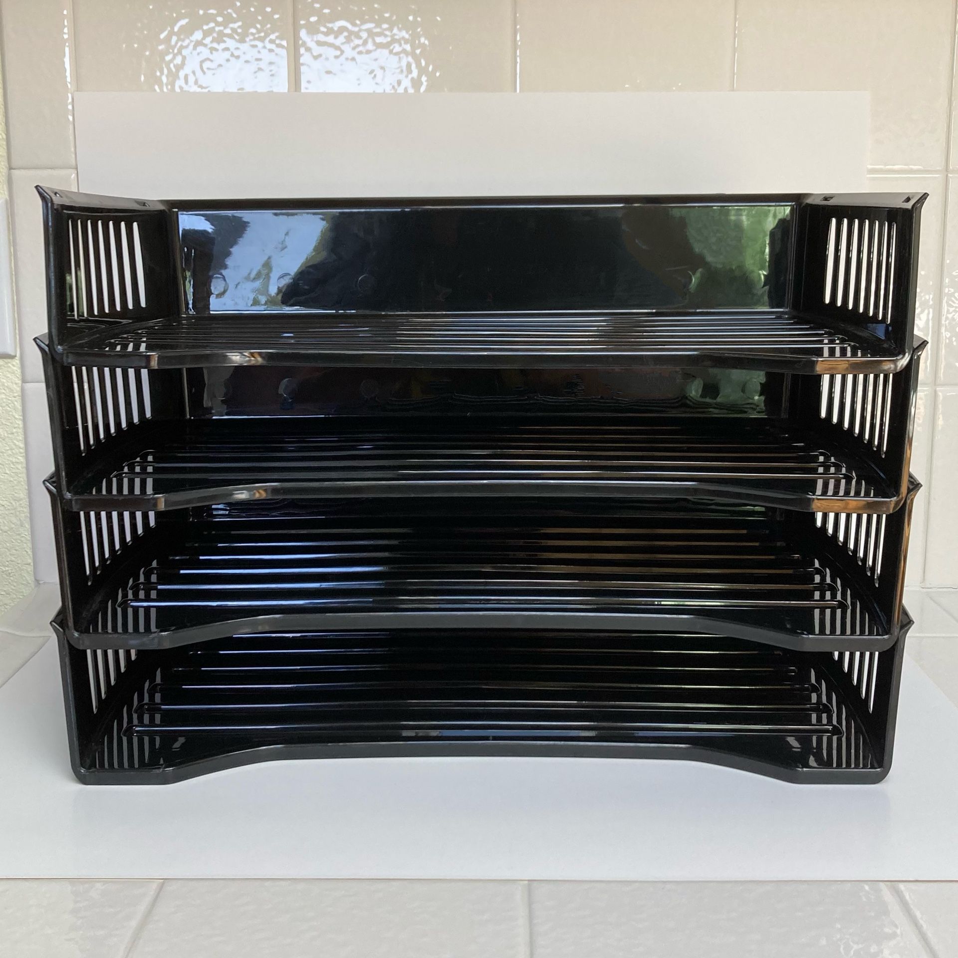 (4) Stackable Letter Trays