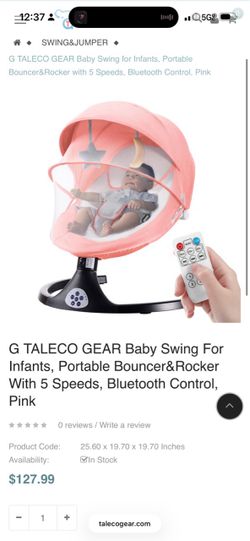 G TALECO GEAR Baby Swing for Infants – Pink