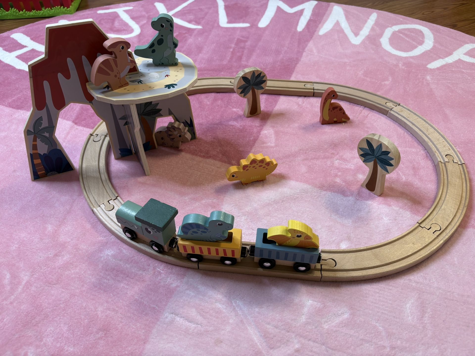 Wooden Dino Train set