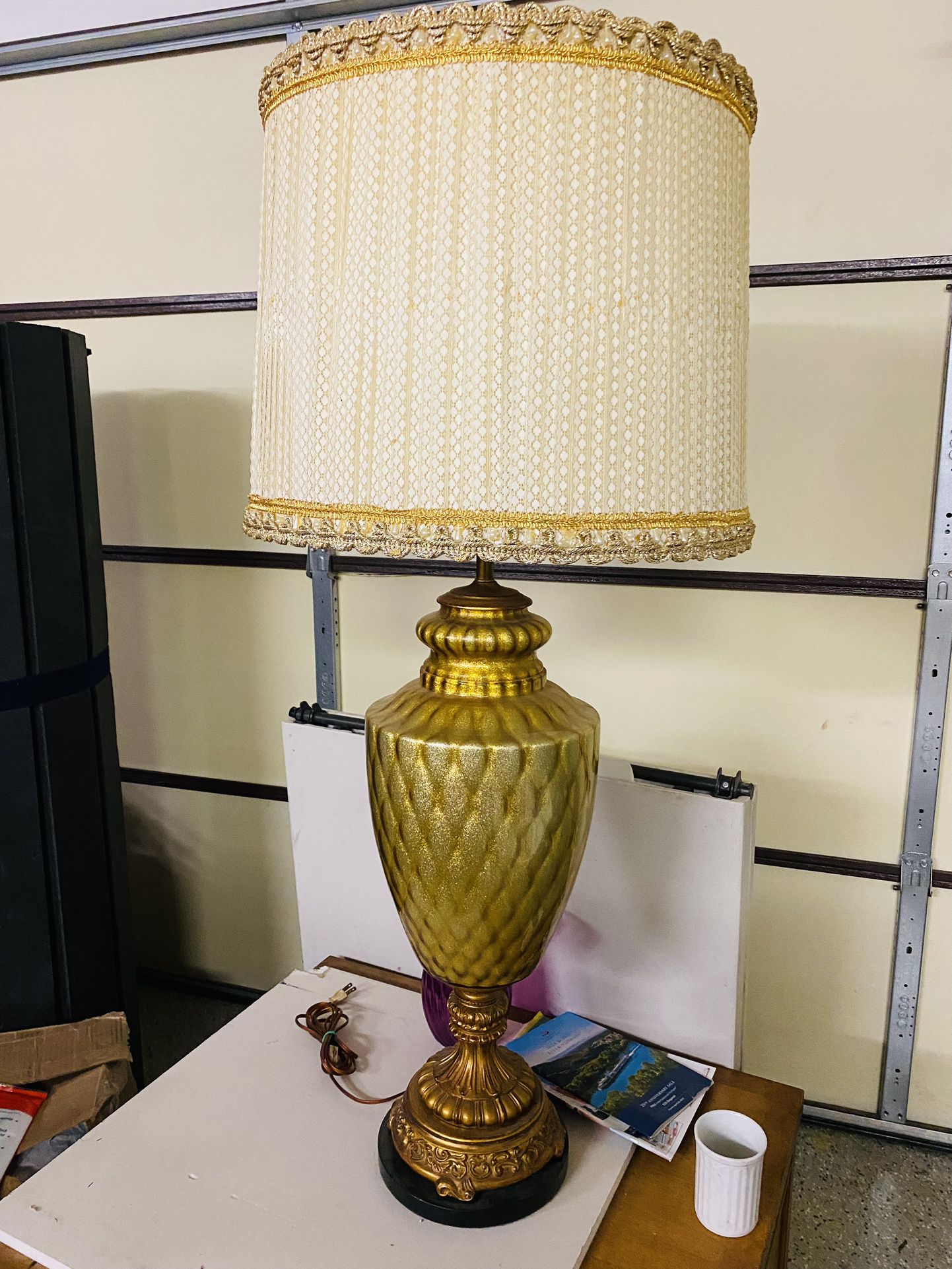 Vintage Lamp -Large Metallic Gold Lacquer 