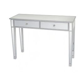 Silver Mirrored Makeup Table