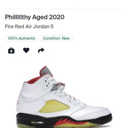 Philllllthy Aged Jordan 5s Size 11