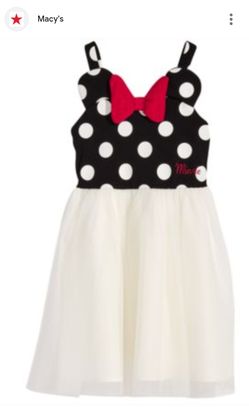 Macy's Disney Minnie Mouse 3D Bow & Dot-Print Princess Dress Toddler Size 5/6