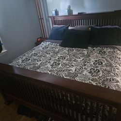 Genuine Stickley King Size Wooden Bed  Frame