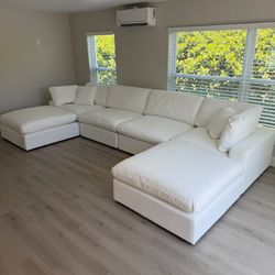 New White Sectional Cloud Couch Sofa