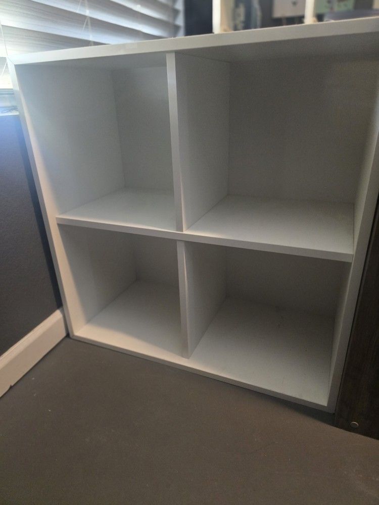 2 White Ikea Cubby Shelves