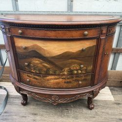 Hand-Painted Demilune Chest – Elegant Vintage Style