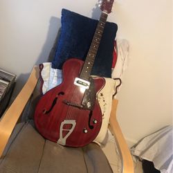 1960’s Jazz Guitar Semi Hollow Body Italian
