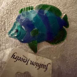 Colorful enamel fish pin or pendant for necklace